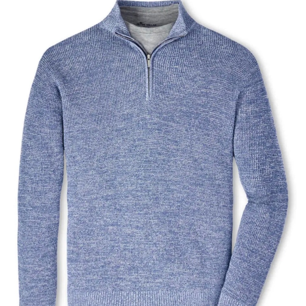 PETER MILLAR Crown Kitts Twisted Quarter-Zip Sweater BGRNT Blue Granite